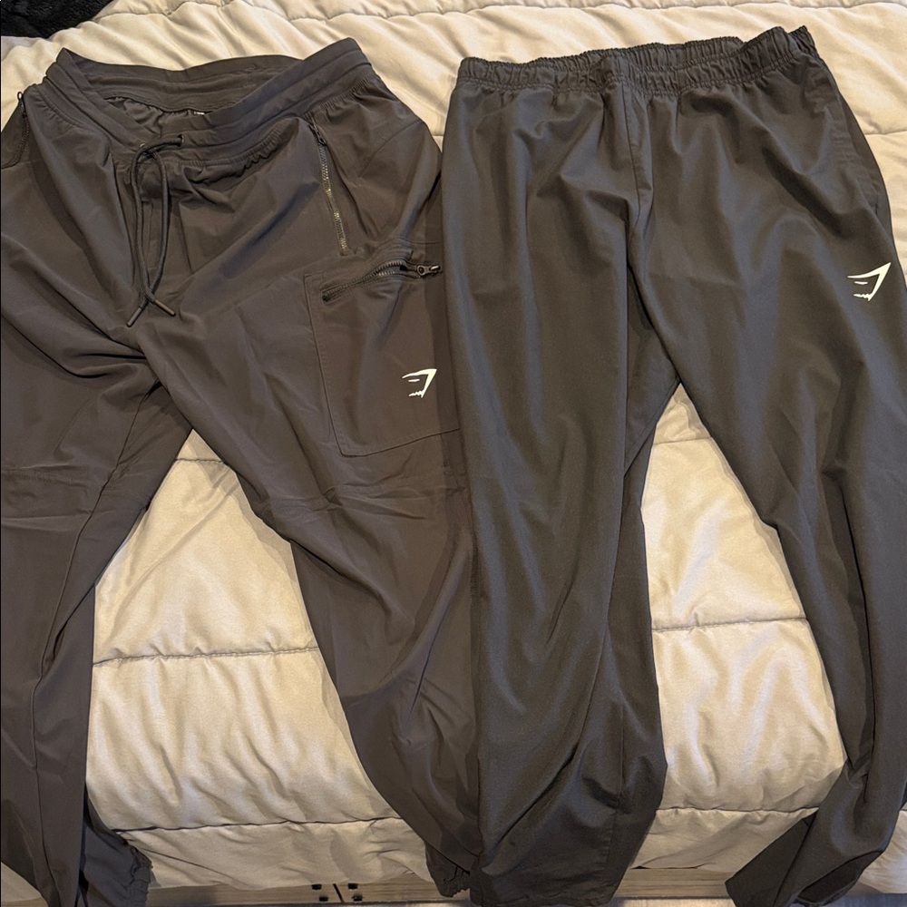 2 Gymshark Black Athletic Joggers - Pair